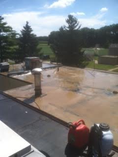 Before Ohio Valley Roofing Systems, LLC Installed Waterproof Roof with Conklin Membrane Coating System in Xenia, OH