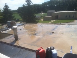 Before Ohio Valley Roofing Systems, LLC Installed Waterproof Roof with Conklin Membrane Coating System in Xenia, OH